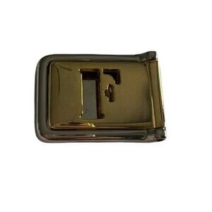 Vintage pat pending Gold Tone Belt Buckle Monogram F Silver Tone Italy